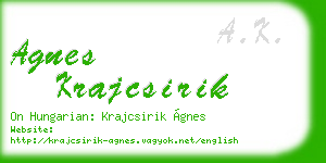 agnes krajcsirik business card